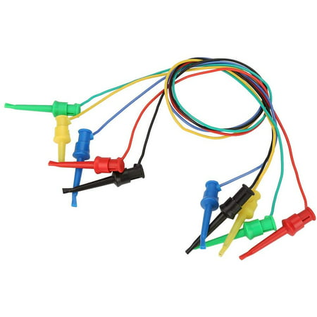 5Pcs Test Hook Clip for Electrical Testing Multimeter Dual SMD IC Silicone Lead Colorful Mini Test Probe Grabber 